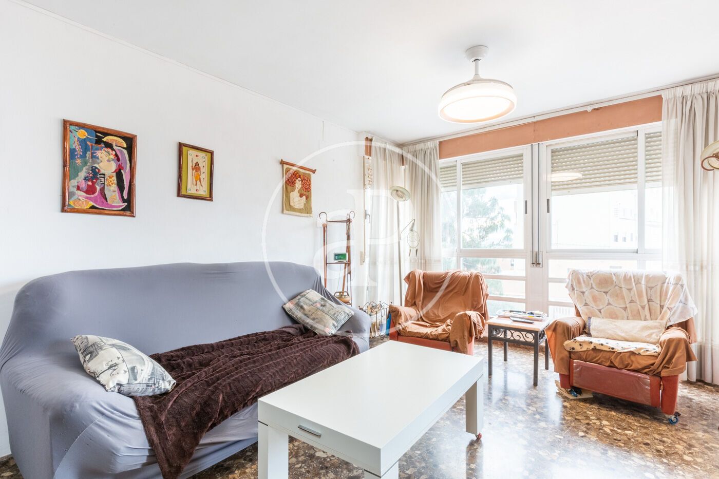 Living room of Flat for sale in Burriana / Borriana  with Heating, Storage room and Furnished