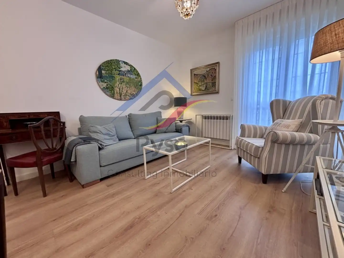 Living room of Flat for rent in Santander  with Heating, Private garden and Parquet flooring