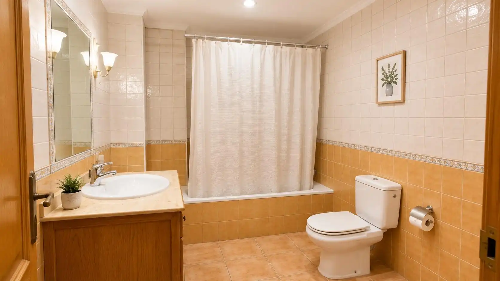Badezimmer von Wohnung zur Miete in Bunyola mit Klimaanlage, Terrasse und Möbliert