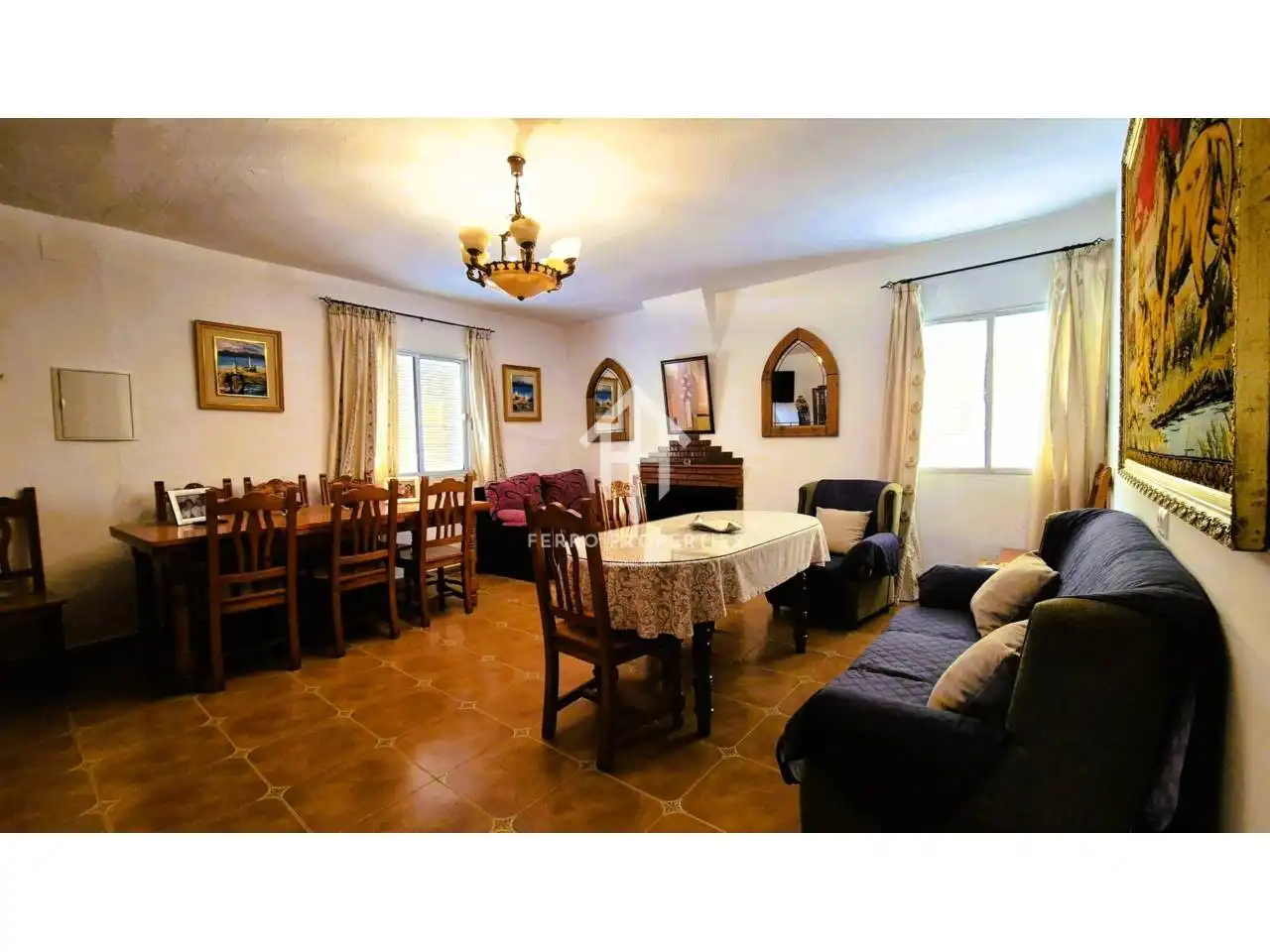 Menjador de Casa o xalet en venda en Algarinejo amb Jardí privat, Terrassa i Moblat