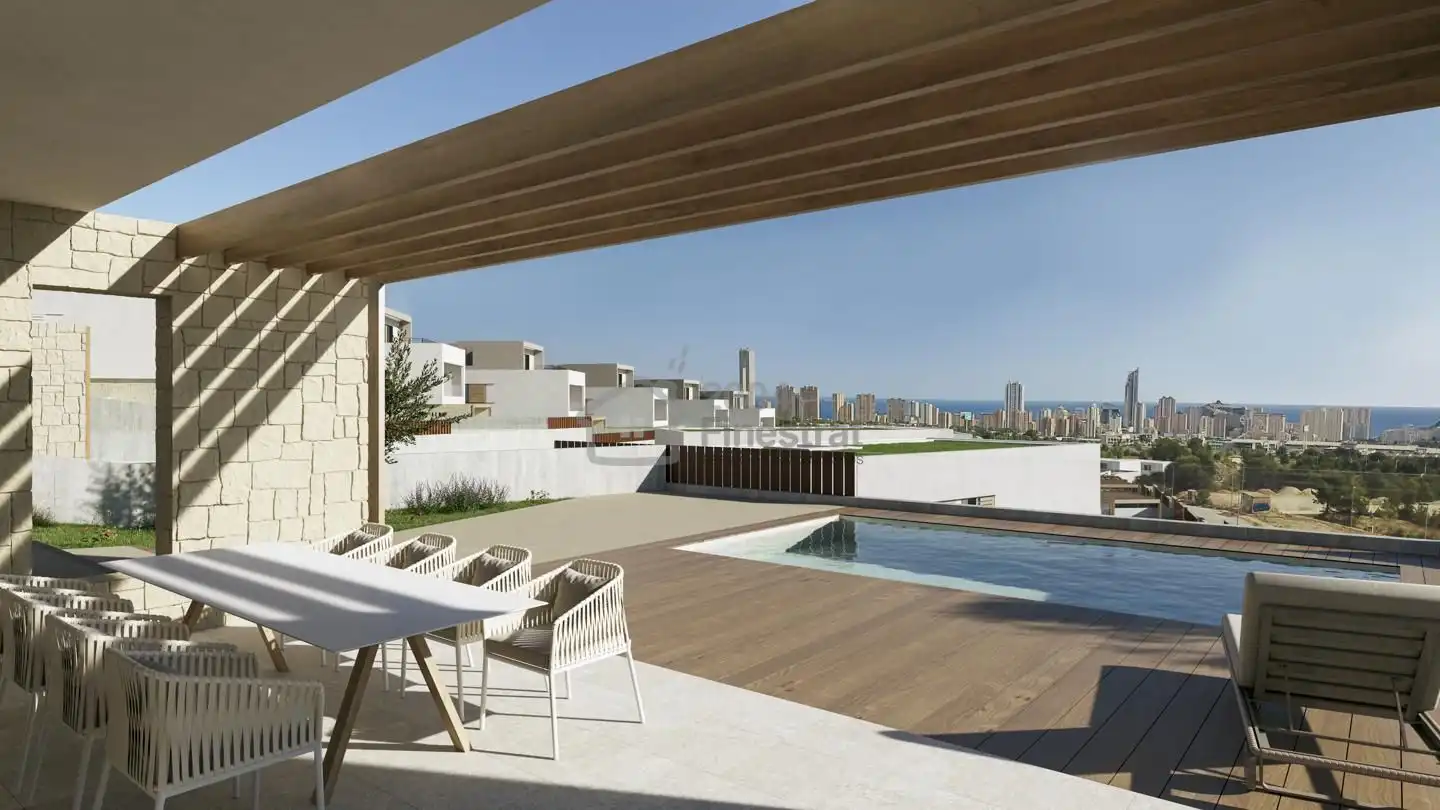 Terraza de Casa o chalet en venta en Finestrat con Aire acondicionado, Jardín privado y Terraza