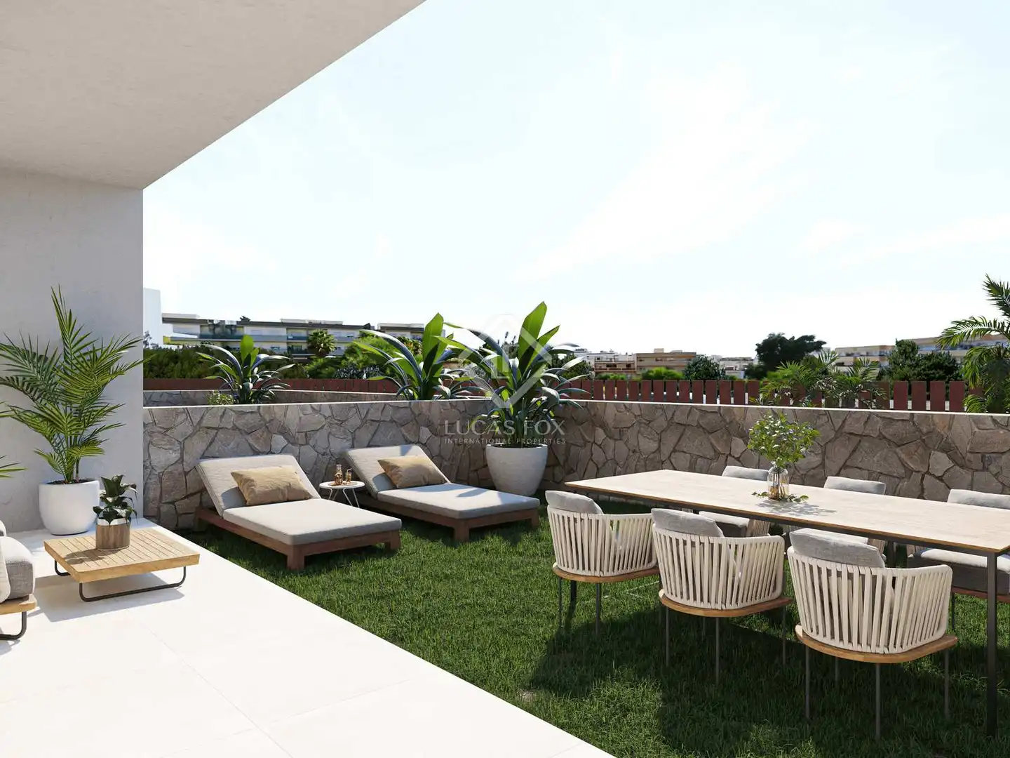 Terrasse von Wohnung zum Verkauf in Santa Eulària des Riu mit Klimaanlage, Terrasse und Abstellraum