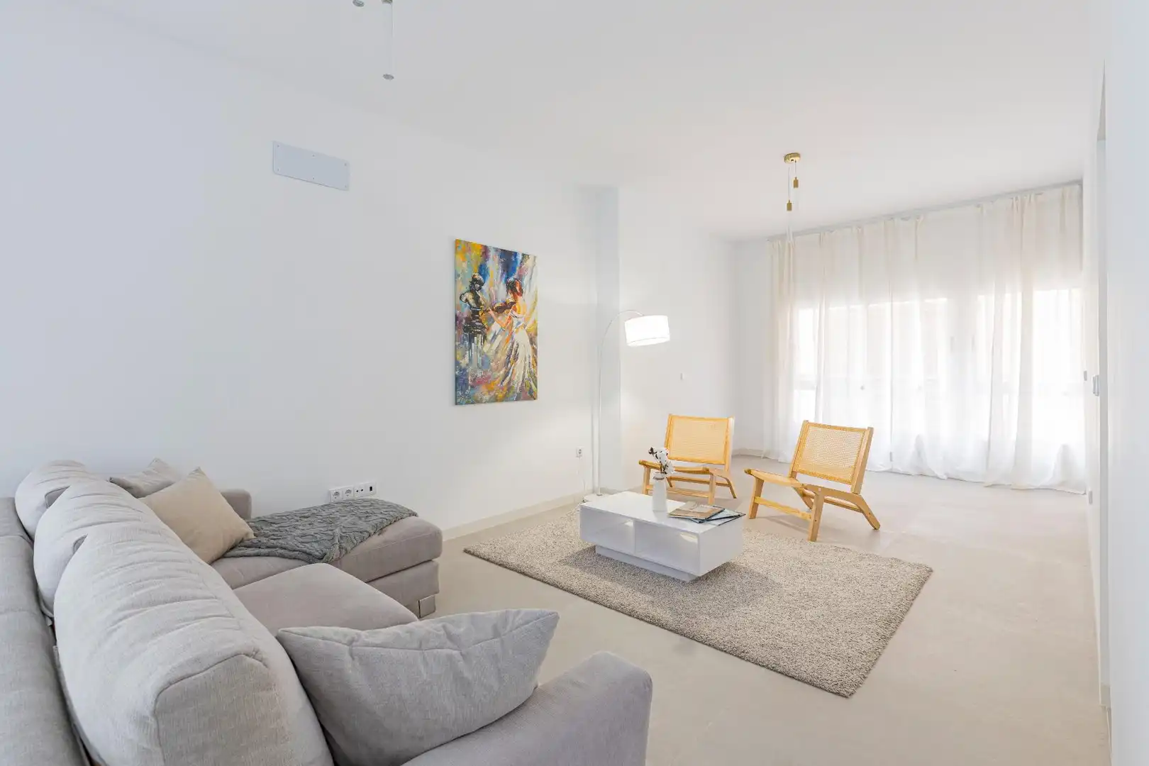Sala d'estar de Pis en venda en  Murcia Capital amb Aire condicionat i Moblat