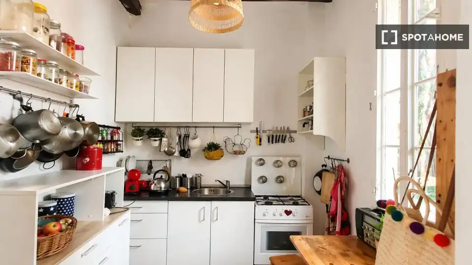 Kitchen of Flat for rent in  Barcelona Capital  with Air Conditioner, Heating and Furnished