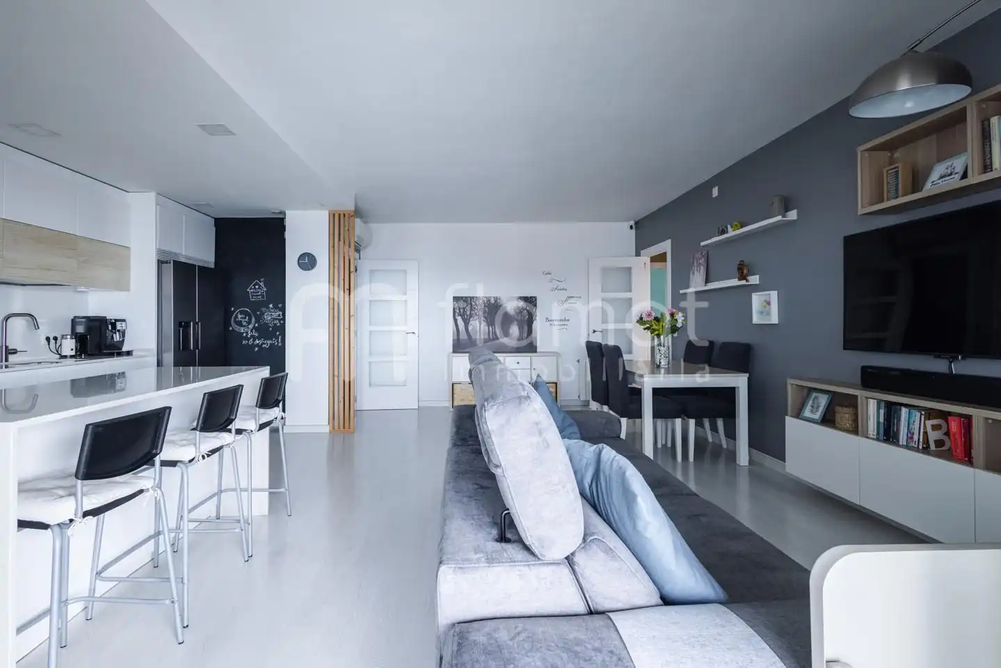 Sala de estar de Ático en venta en Montgat con Aire acondicionado, Calefacción y Parquet