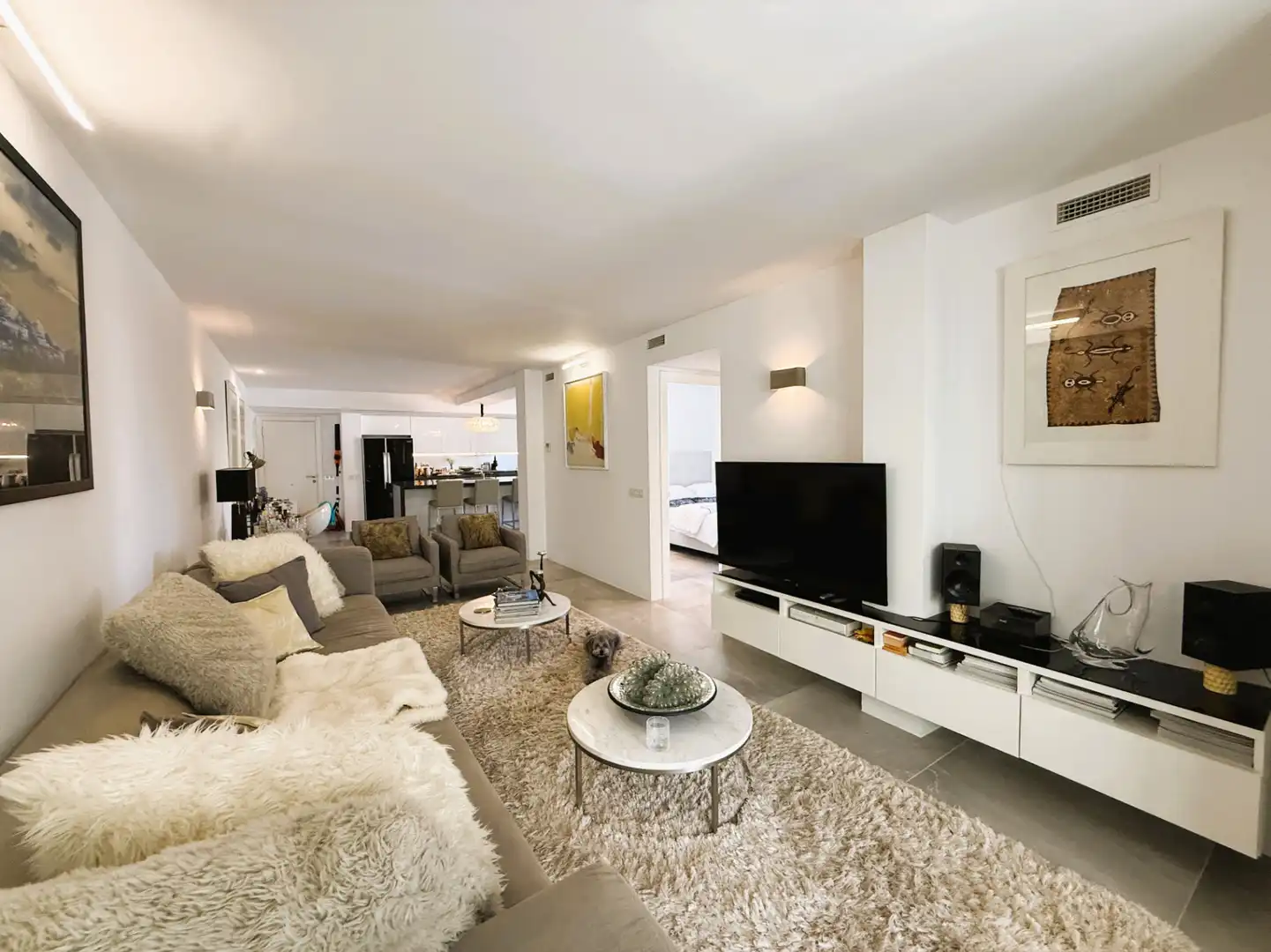 Sala d'estar de Apartament en venda en Eivissa amb Aire condicionat, Terrassa i Piscina