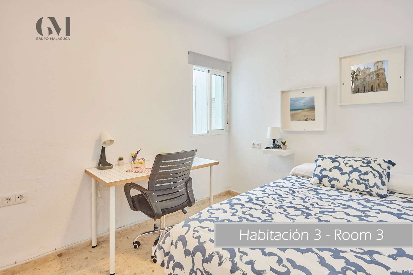 Bedroom of Flat to share in  Cádiz Capital  with Air Conditioner and Terrace