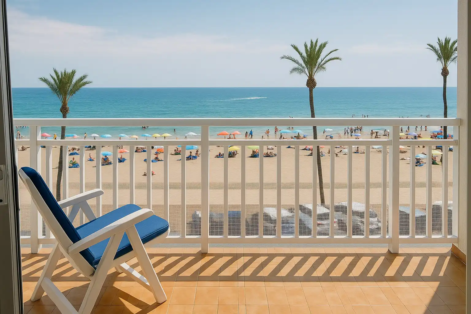 Dormitori de Apartament de lloguer en Peñíscola / Peníscola amb Calefacció, Terrassa i Moblat