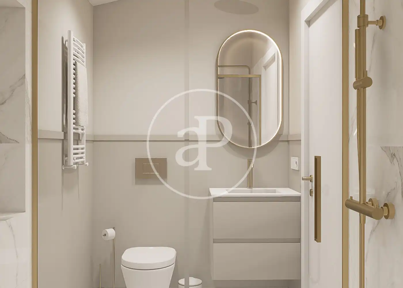 Badezimmer von Wohnung zum Verkauf in Madrid mit Klimaanlage, Heizung und Möbliert