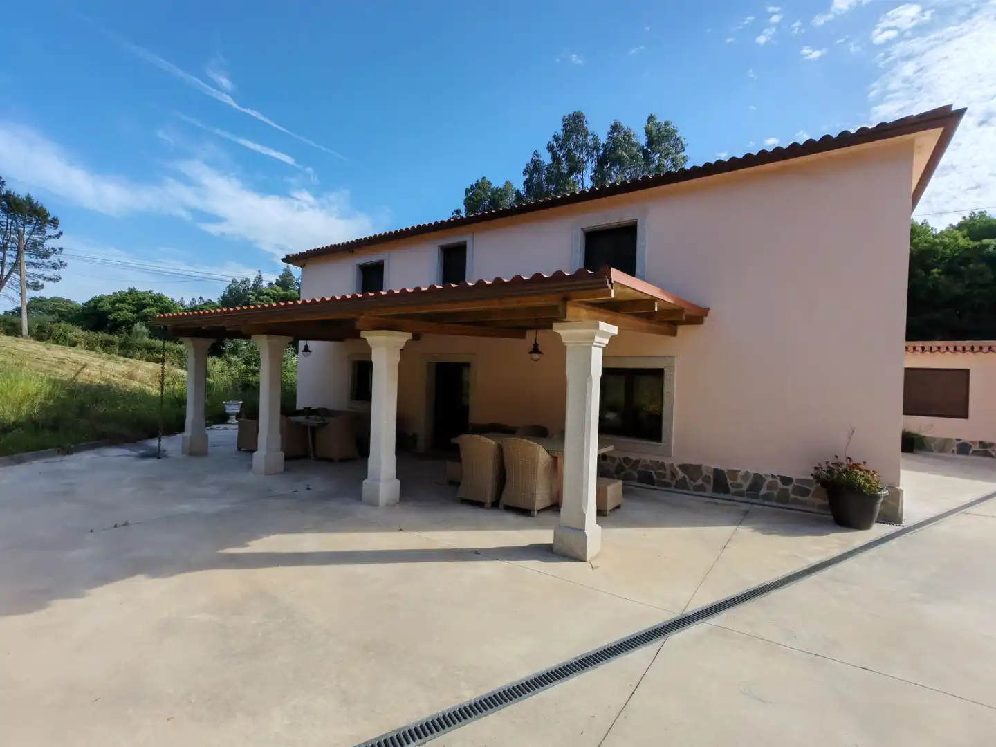 Vista exterior de Casa o chalet en venta en O Pino  con Calefacción, Jardín privado y Trastero