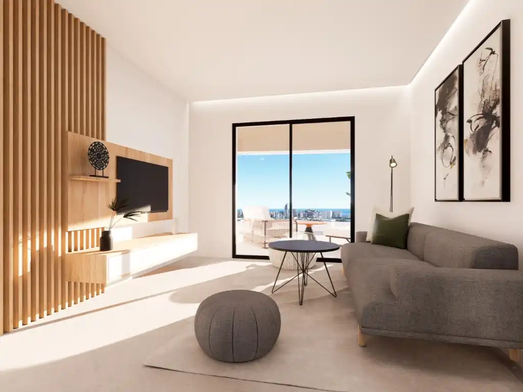 Sala d'estar de Apartament en venda en Finestrat amb Piscina