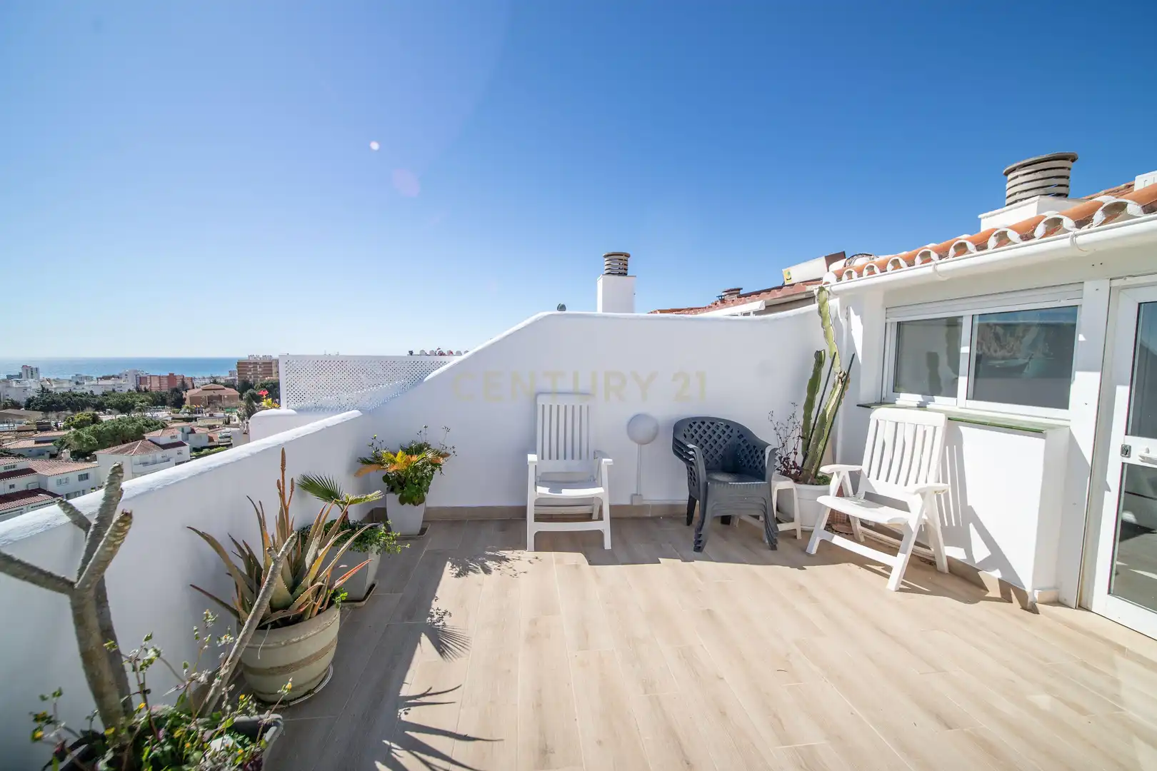 Terrace of Apartments for sale in Benalmádena  with Air Conditioner, Storage room and Swimming Pool
