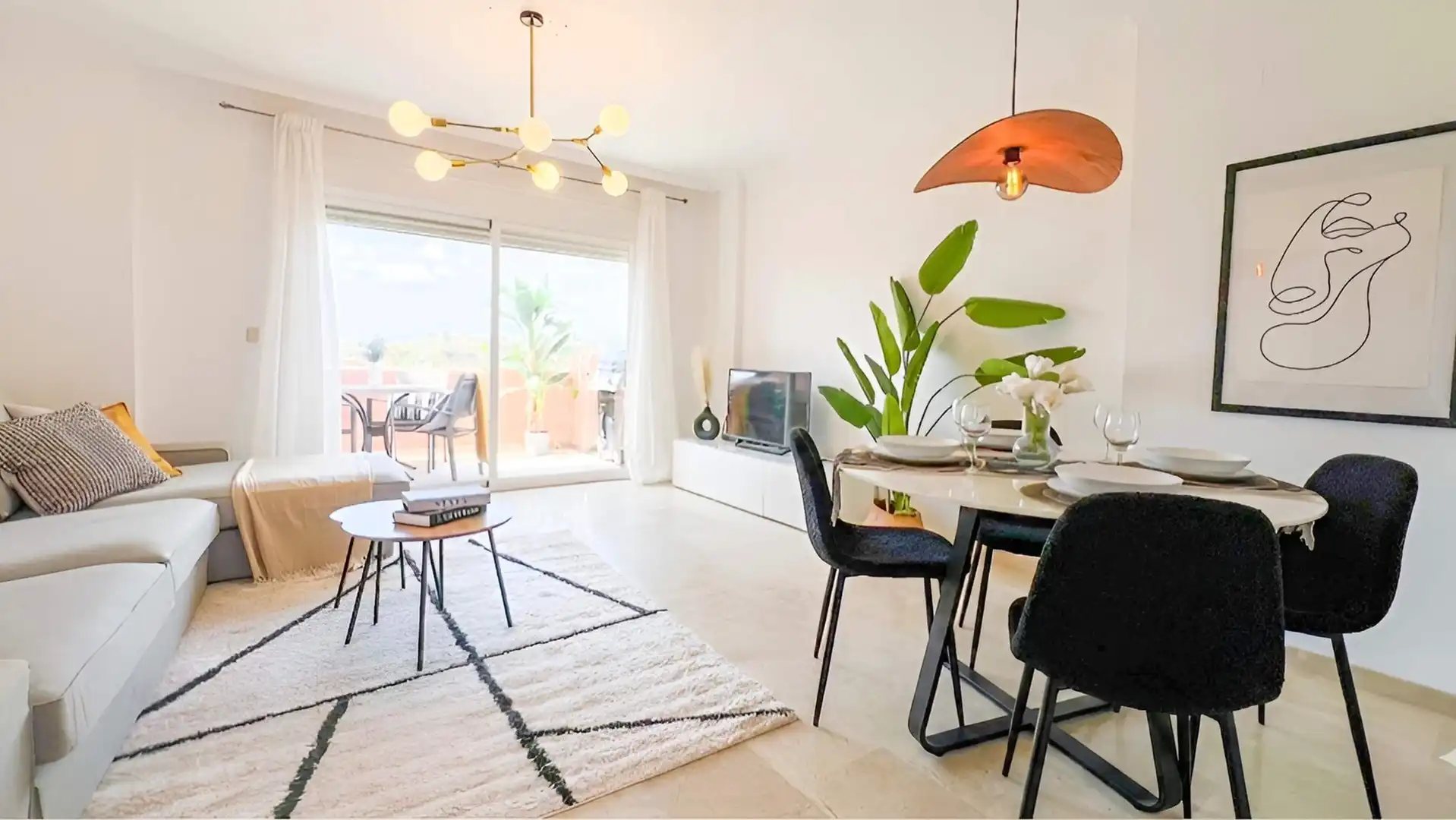 Sala d'estar de Apartament en venda en Mijas amb Aire condicionat, Calefacció i Terrassa
