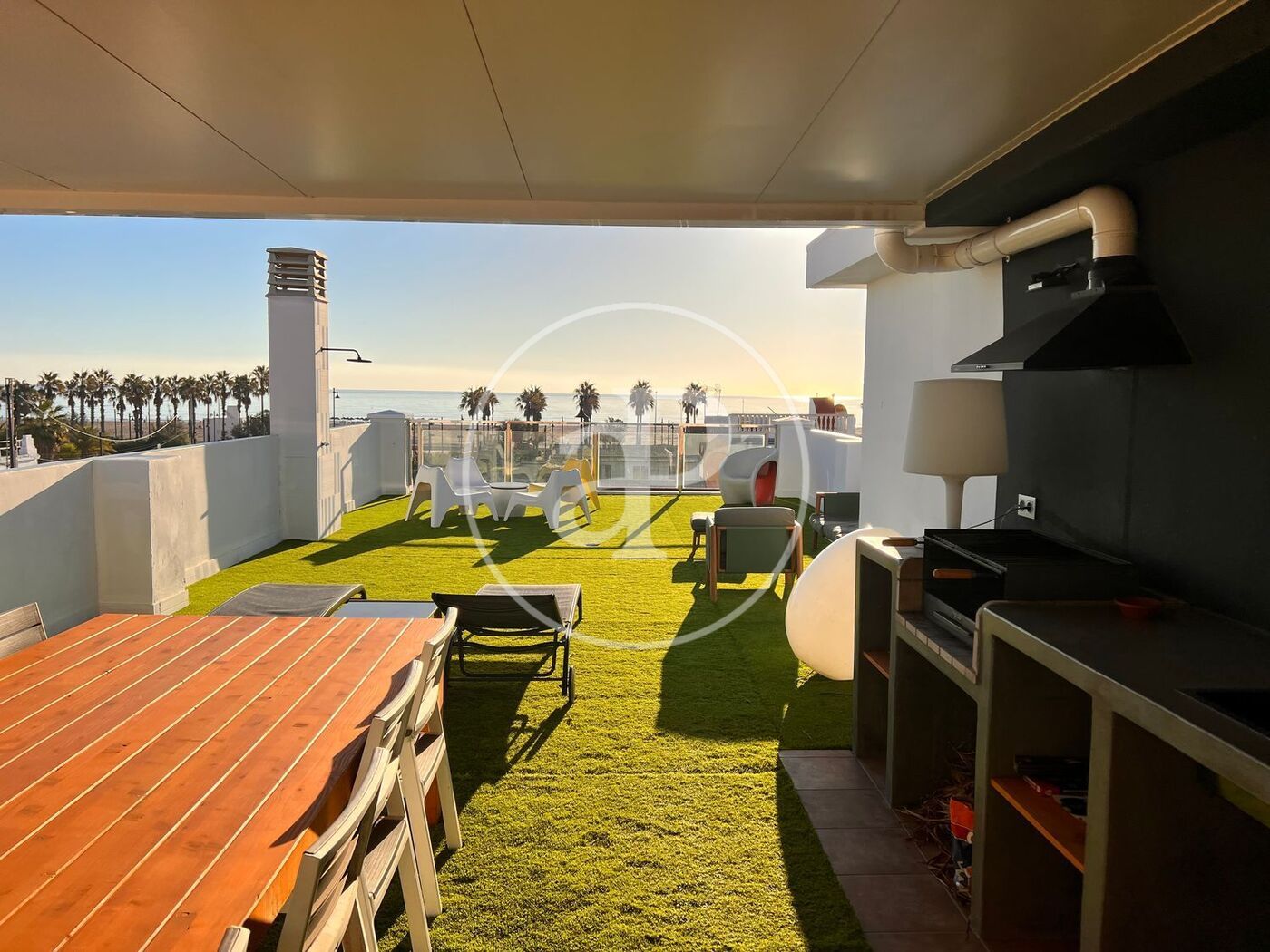 Terrace of Flat to rent in  Valencia Capital  with Air Conditioner, Heating and Private garden