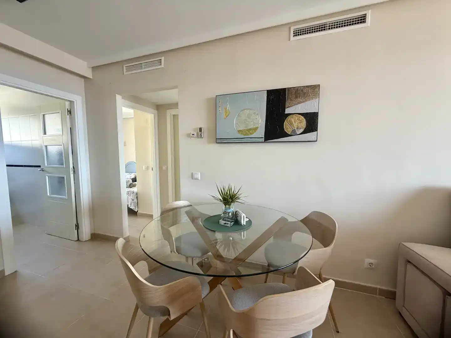 Esszimmer von Wohnung zur Miete in Calpe / Calp mit Klimaanlage, Privatgarten und Abstellraum