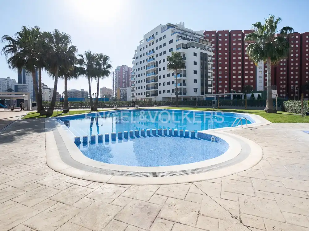 Swimming pool of Flat for rent in La Pobla de Farnals  with Air Conditioner, Heating and Private garden