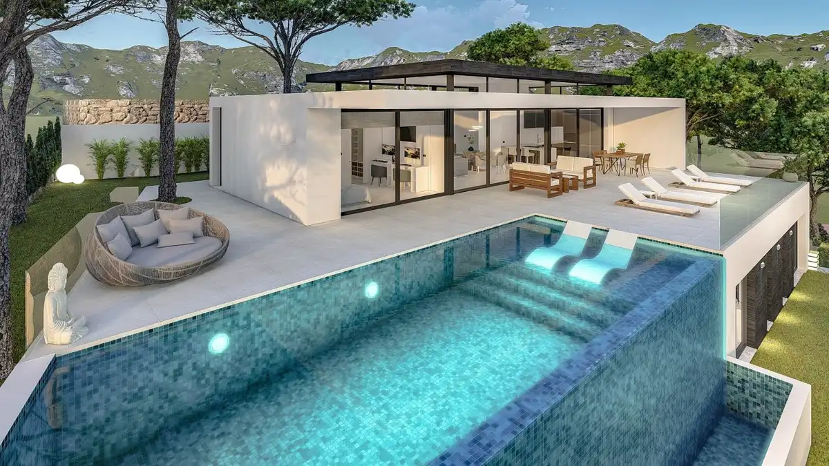 Swimming pool of Houses for sale in Mijas  with Air Conditioner, Private garden and Terrace
