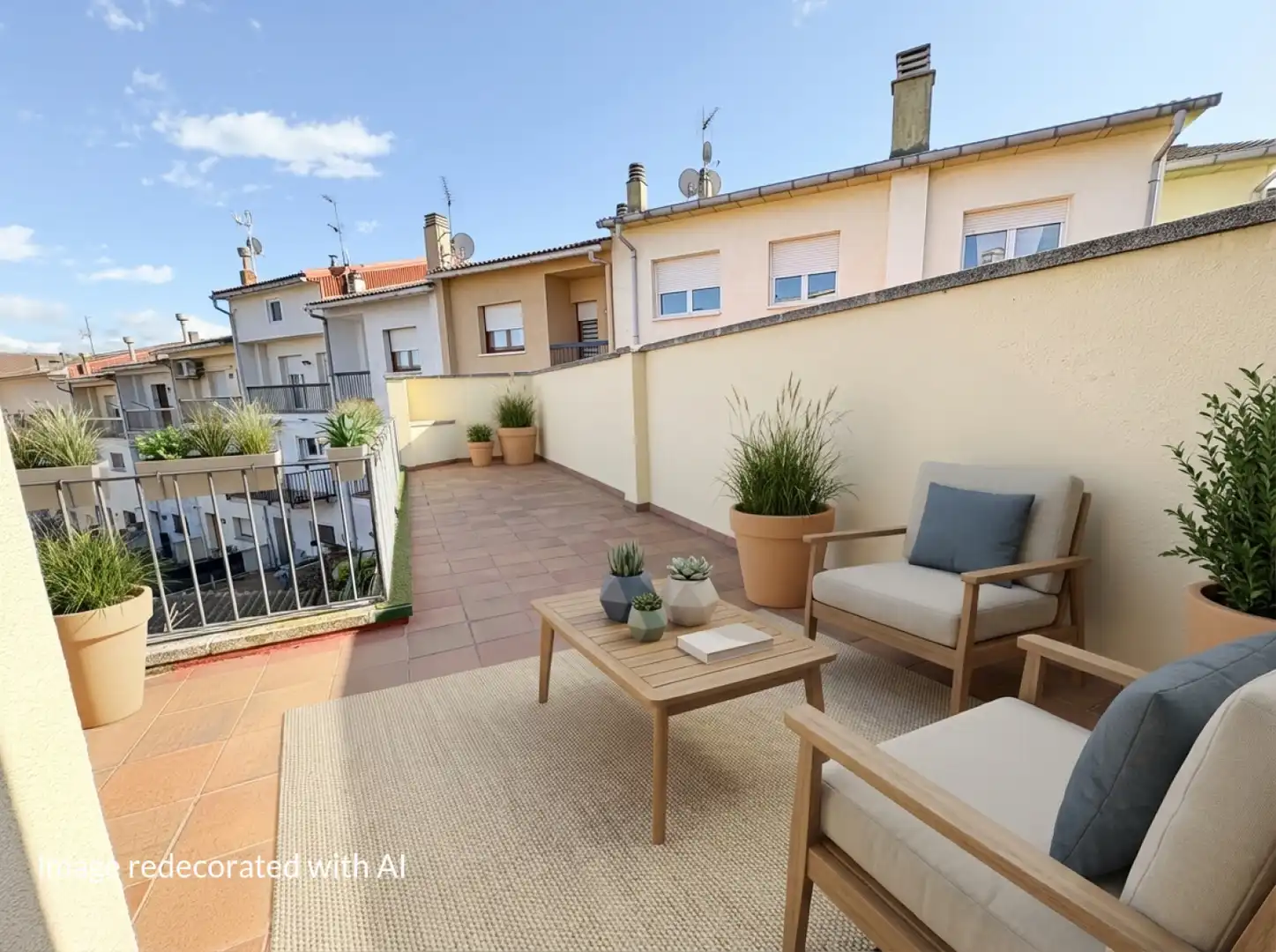 Terrasse von Einfamilien-Reihenhaus zum Verkauf in Centelles mit Heizung, Privatgarten und Terrasse
