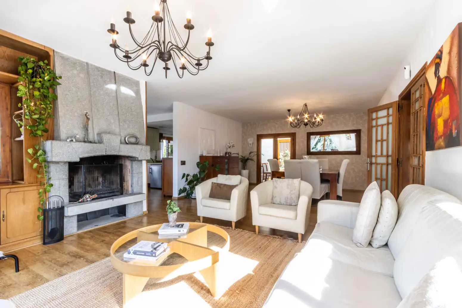Sala d'estar de Casa o xalet en venda en Matadepera amb Calefacció, Parquet i Terrassa