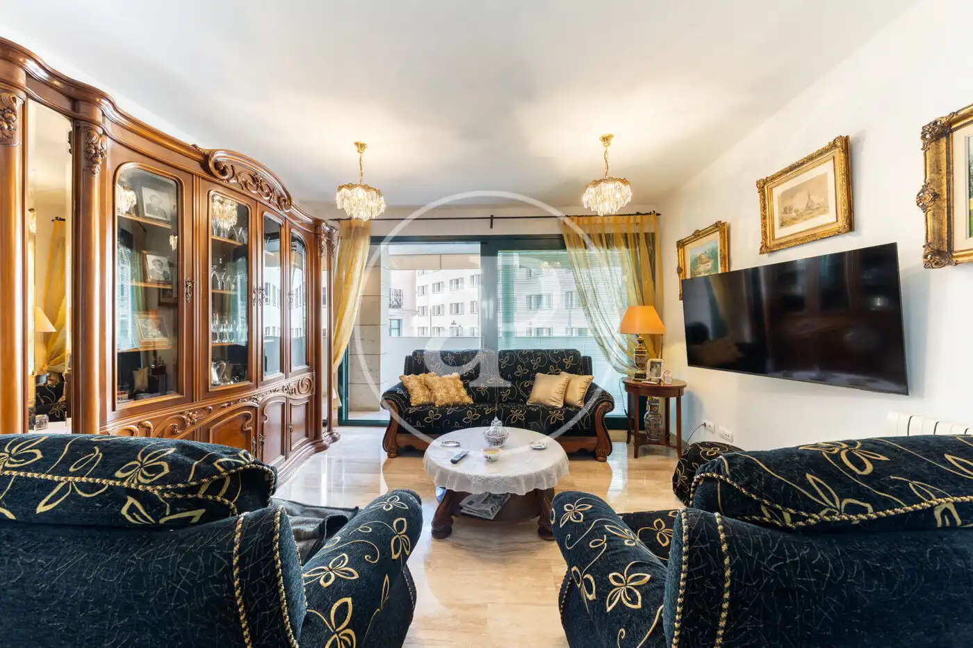 Wohnzimmer von Wohnung zum Verkauf in  Palma de Mallorca mit Klimaanlage, Heizung und Privatgarten