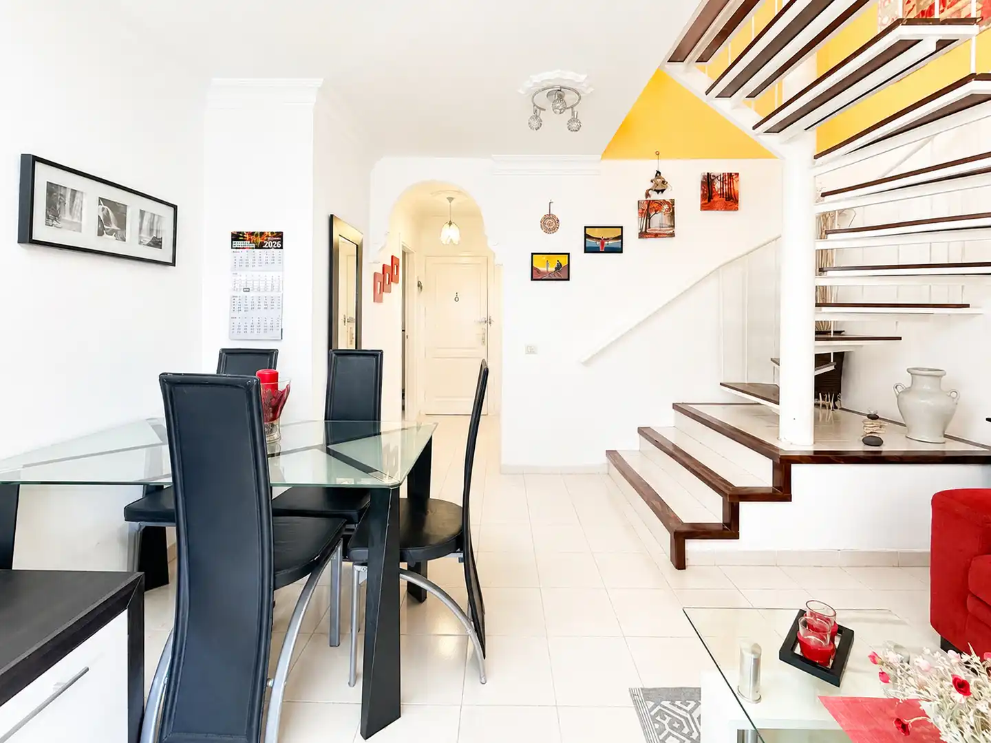 Esszimmer von Einfamilien-Reihenhaus zum Verkauf in Granadilla de Abona mit Terrasse, Ofen und Waschmaschine