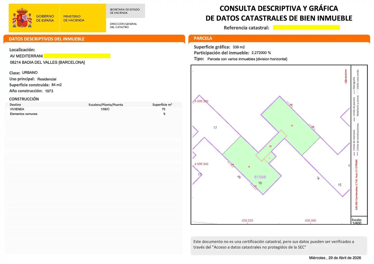 Piso en venta en Badia del Vallès con Terraza