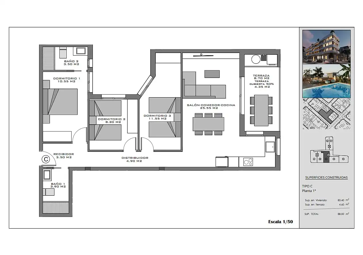 Apartament amb terrassa en venda a Santa Pola ciudad, imagen 27