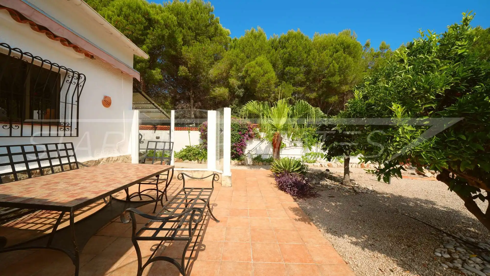 Terrassa de Casa o xalet en venda en Els Poblets amb Aire condicionat, Jardí privat i Piscina