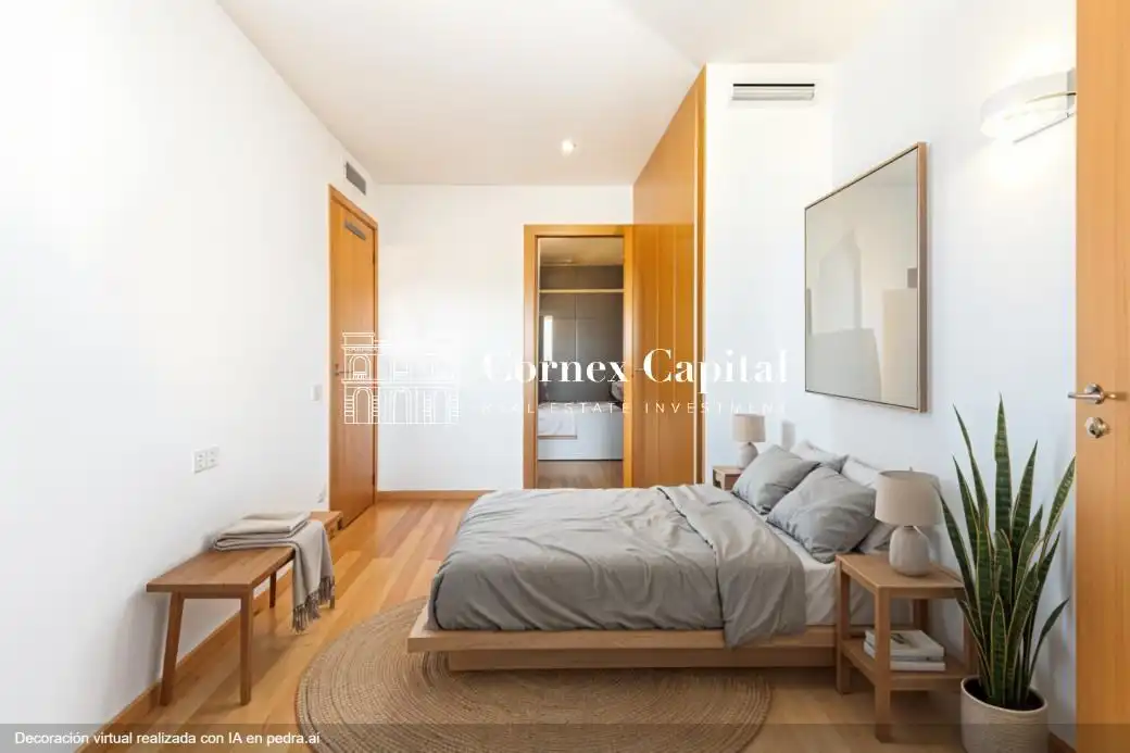 Schlafzimmer von Wohnung zum Verkauf in Barcelona mit Klimaanlage, Heizung und Privatgarten
