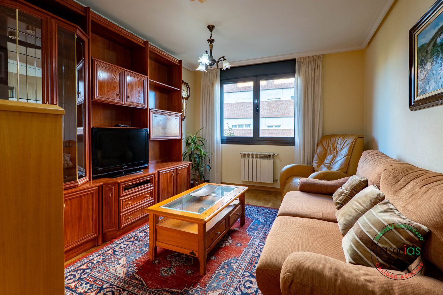 Living room of Flat for sale in Gijón   with Heating, Parquet flooring and Storage room