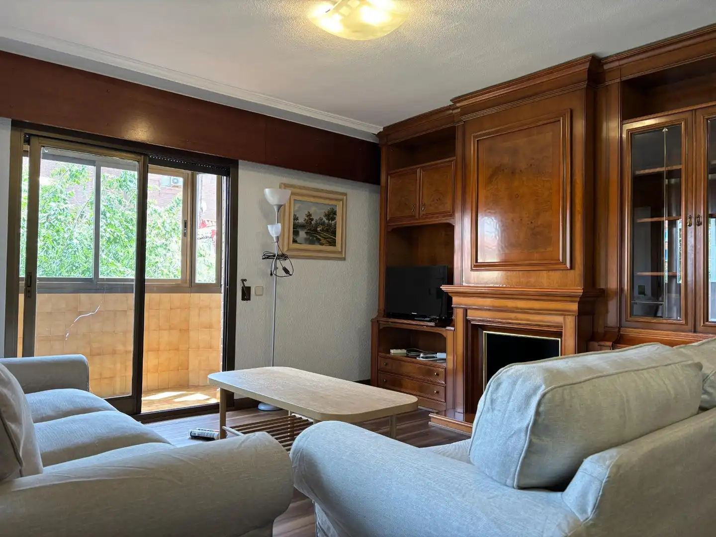 Living room of Flat for rent in Madrid  with Air Conditioner, Heating and Parquet flooring