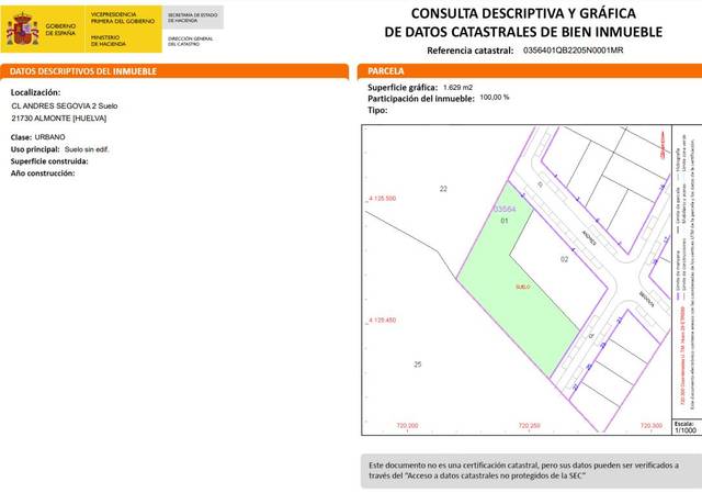 Terreno en Venta en ANDRES SEGOVIA en Almonte ciudad