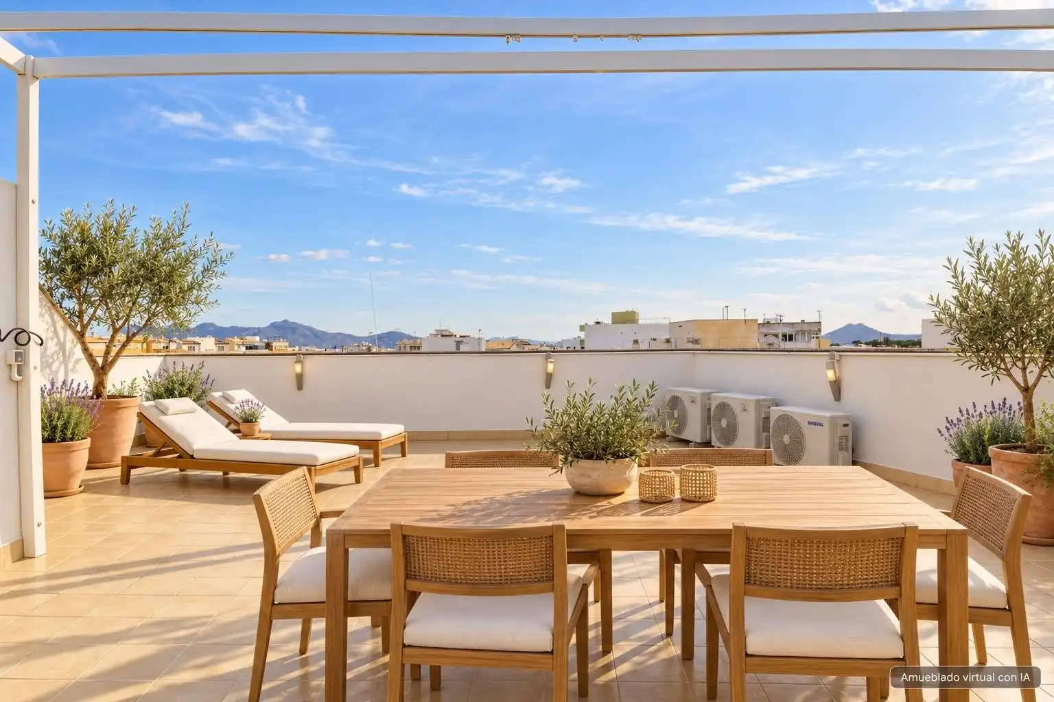 Terrasse von Dachboden zum Verkauf in Pollença mit Klimaanlage, Heizung und Parkett