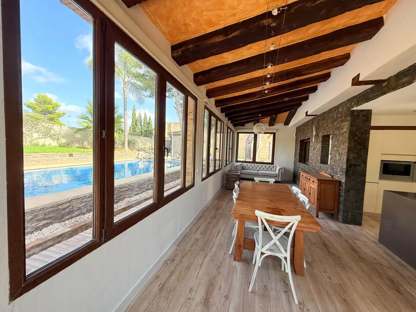 Terrasse von Haus oder Chalet zur Miete in San Antonio de Benagéber mit Klimaanlage, Heizung und Privatgarten