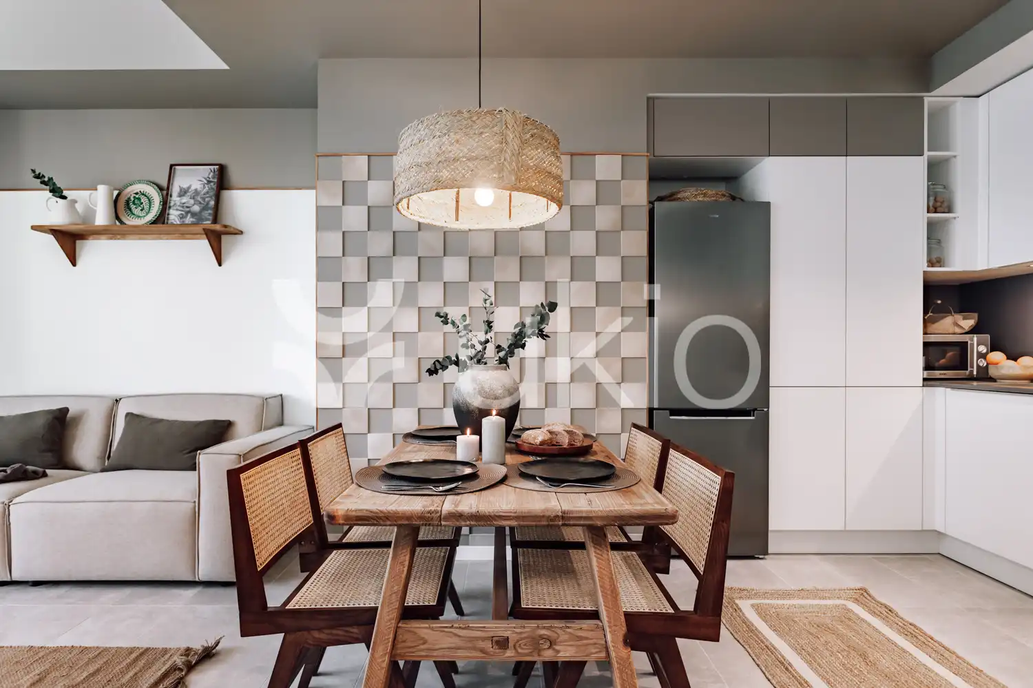 Menjador de Apartament de lloguer en Barcelona amb Aire condicionat, Calefacció i Moblat