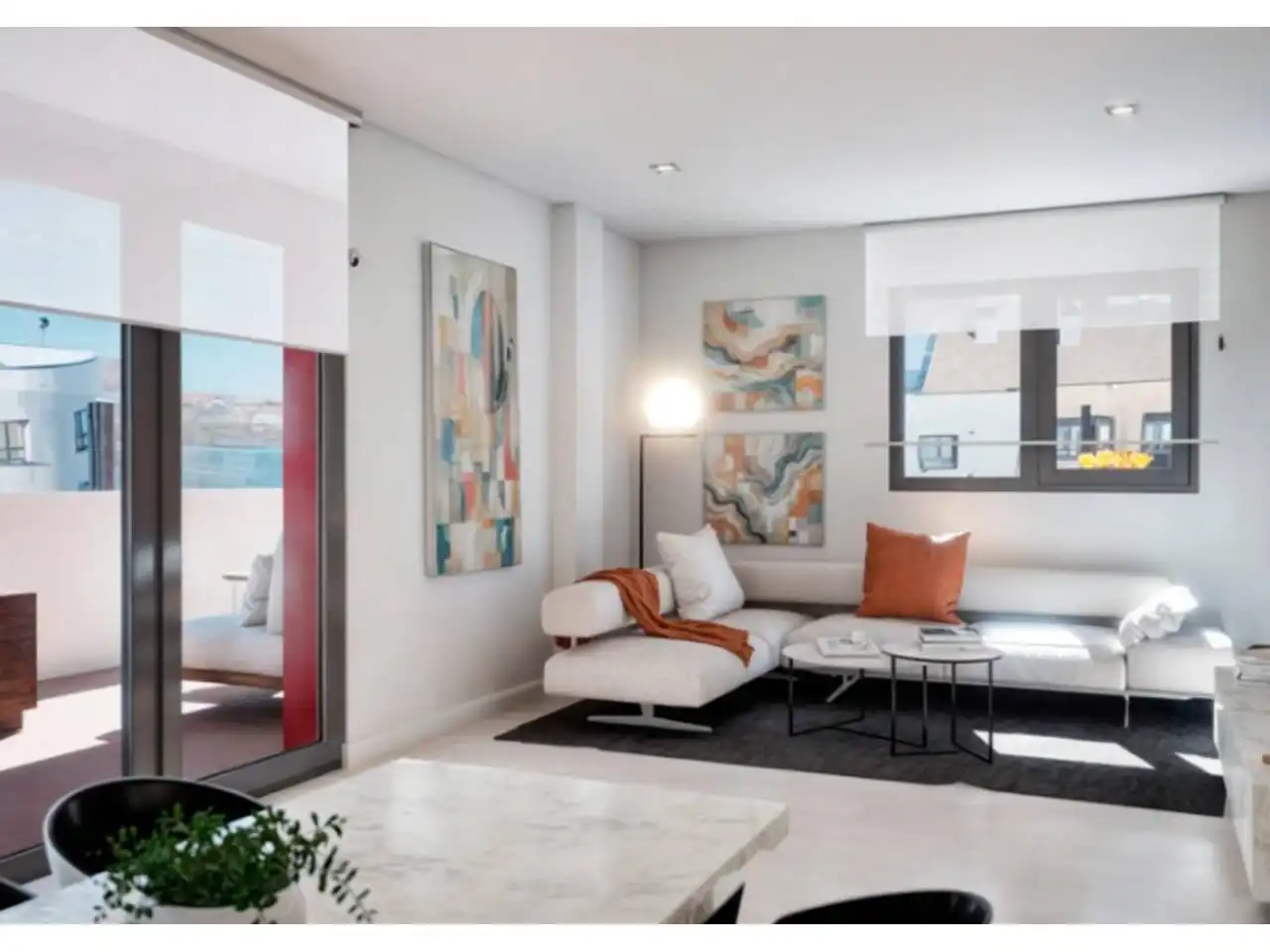 Wohnzimmer von Wohnung zum Verkauf in Culleredo mit Klimaanlage, Privatgarten und Terrasse