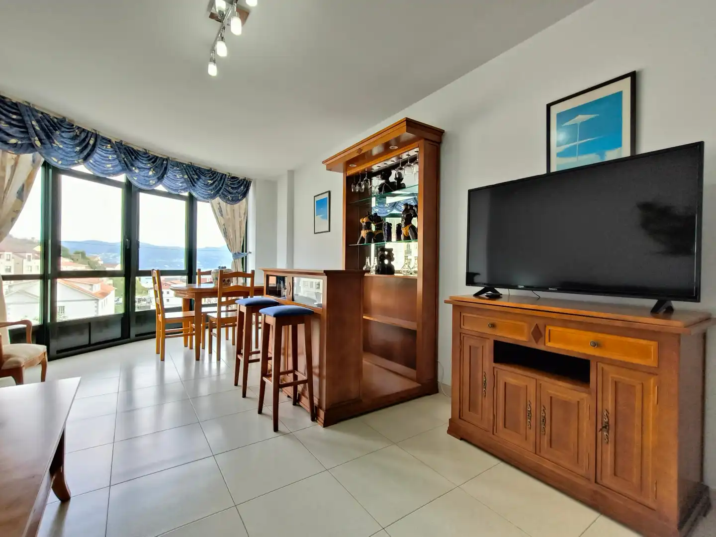 Living room of Flat for rent in Poio  with Heating, Furnished and Balcony