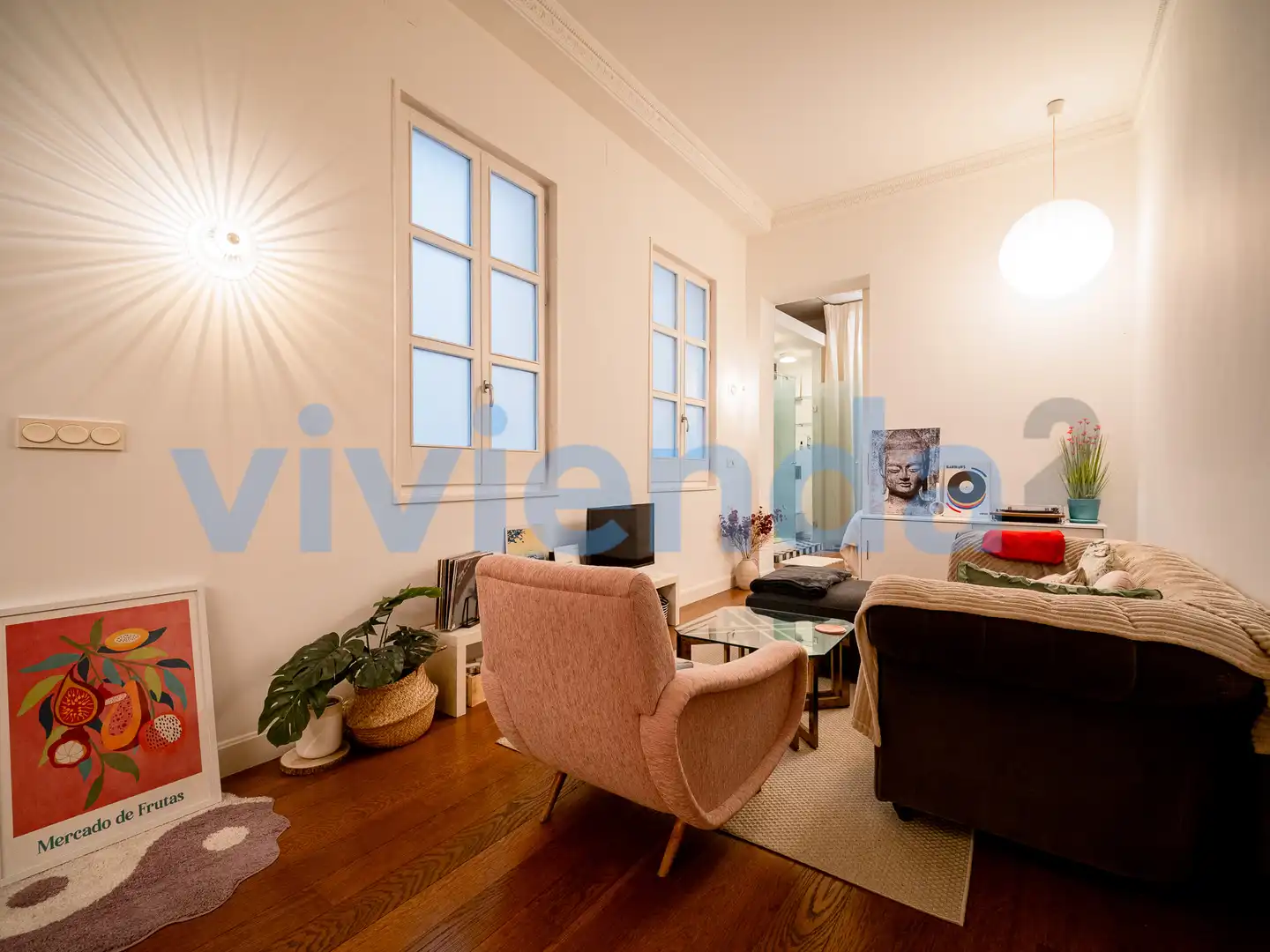 Living room of Flat for rent in Madrid  with Air Conditioner, Heating and Balcony