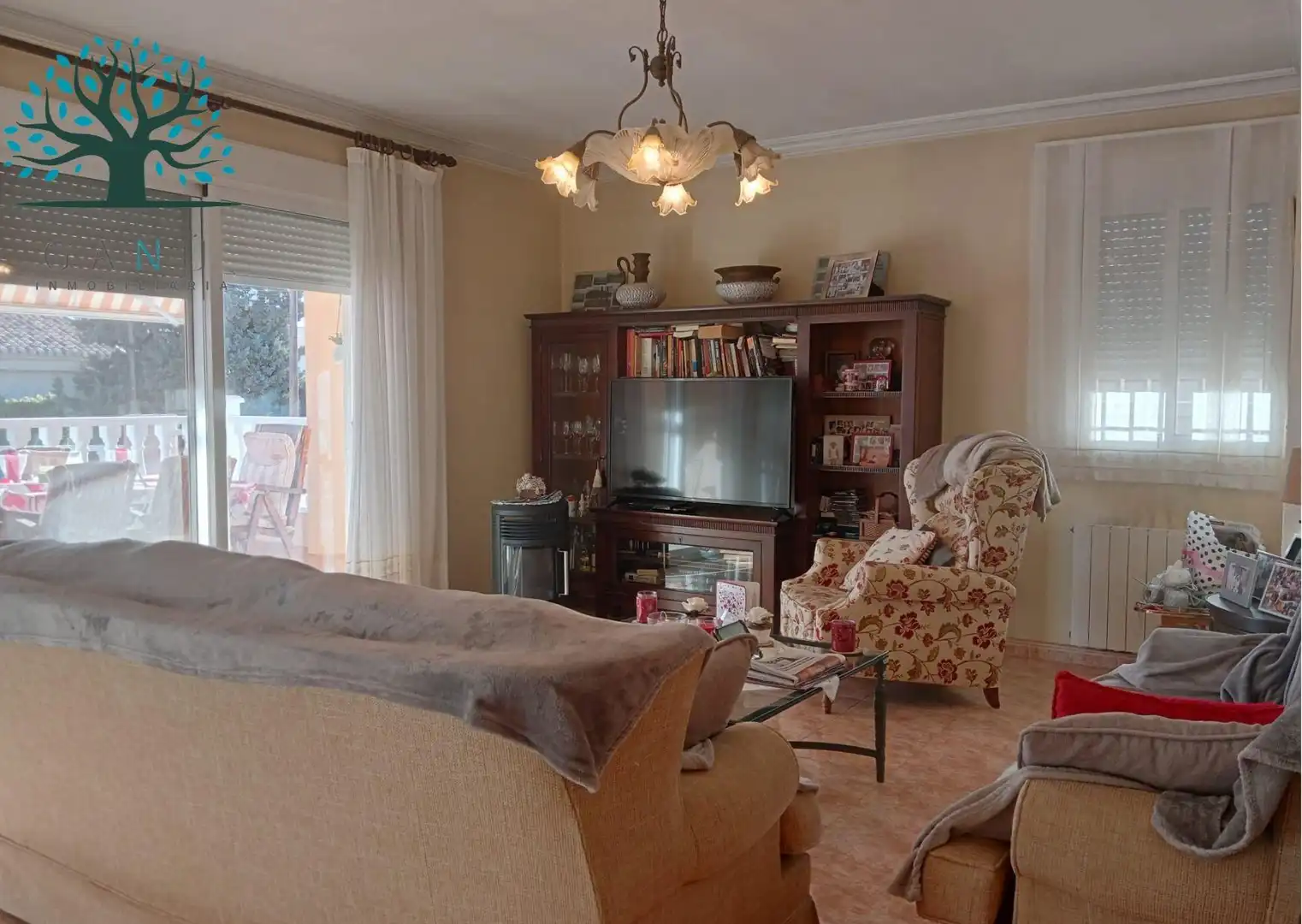 Sala d'estar de Casa o xalet en venda en Mazarrón amb Calefacció, Jardí privat i Terrassa