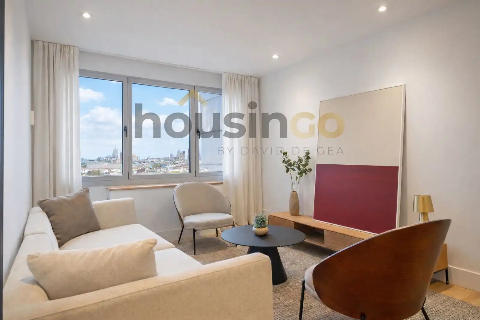 Wohnzimmer von Wohnungen zur Miete in Madrid mit Klimaanlage, Heizung und Parkett