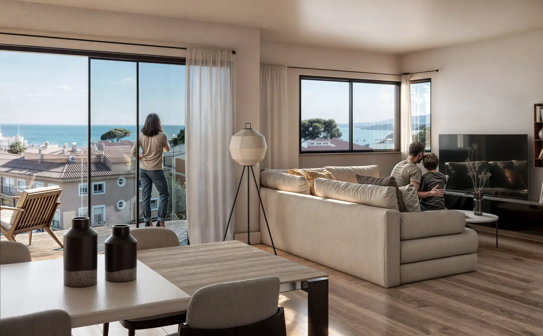 Sala d'estar de Apartament en venda en Calonge i Sant Antoni amb Aire condicionat, Calefacció i Terrassa