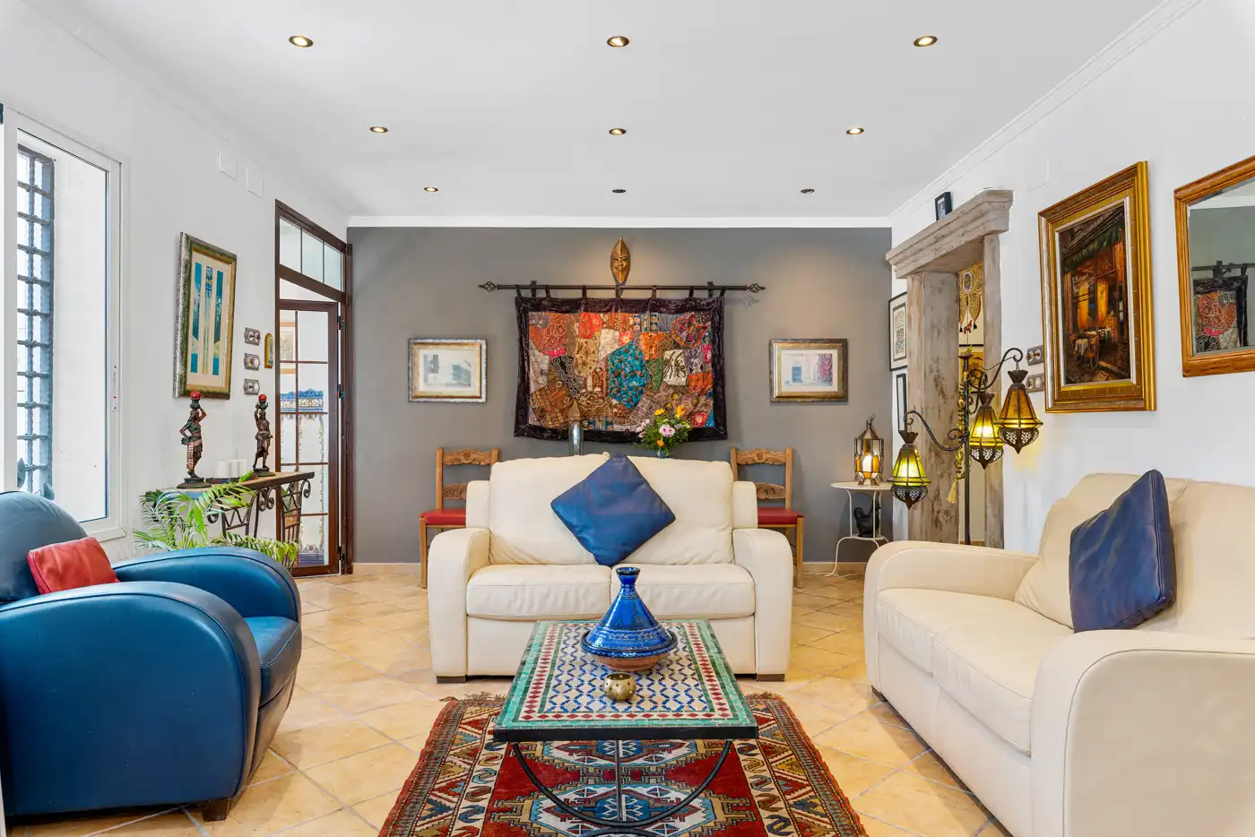 Sala de estar de Casa o chalet en venta en Daya Nueva con Aire acondicionado, Jardín privado y Piscina