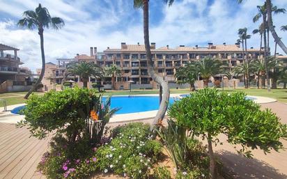 Außenansicht von Wohnungen zum verkauf in Dénia mit Klimaanlage, Terrasse und Schwimmbad