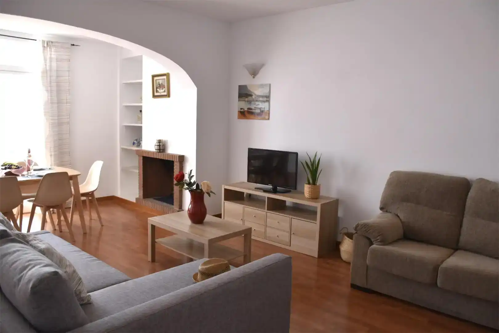 Living room of Flat for rent in Nerja  with Air Conditioner, Private garden and Swimming Pool