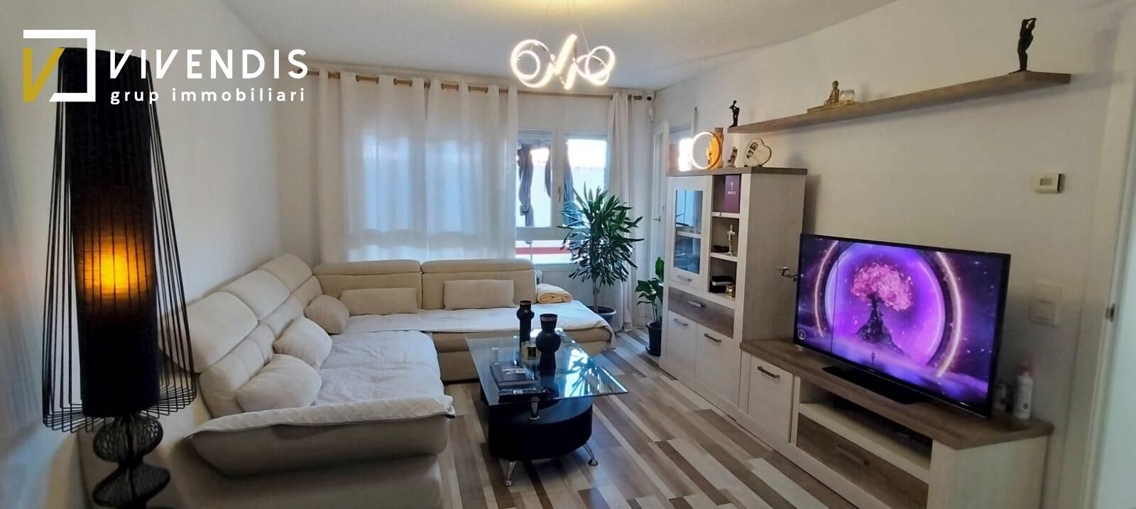 Living room of Flat for sale in  Lleida Capital  with Heating, Parquet flooring and Terrace