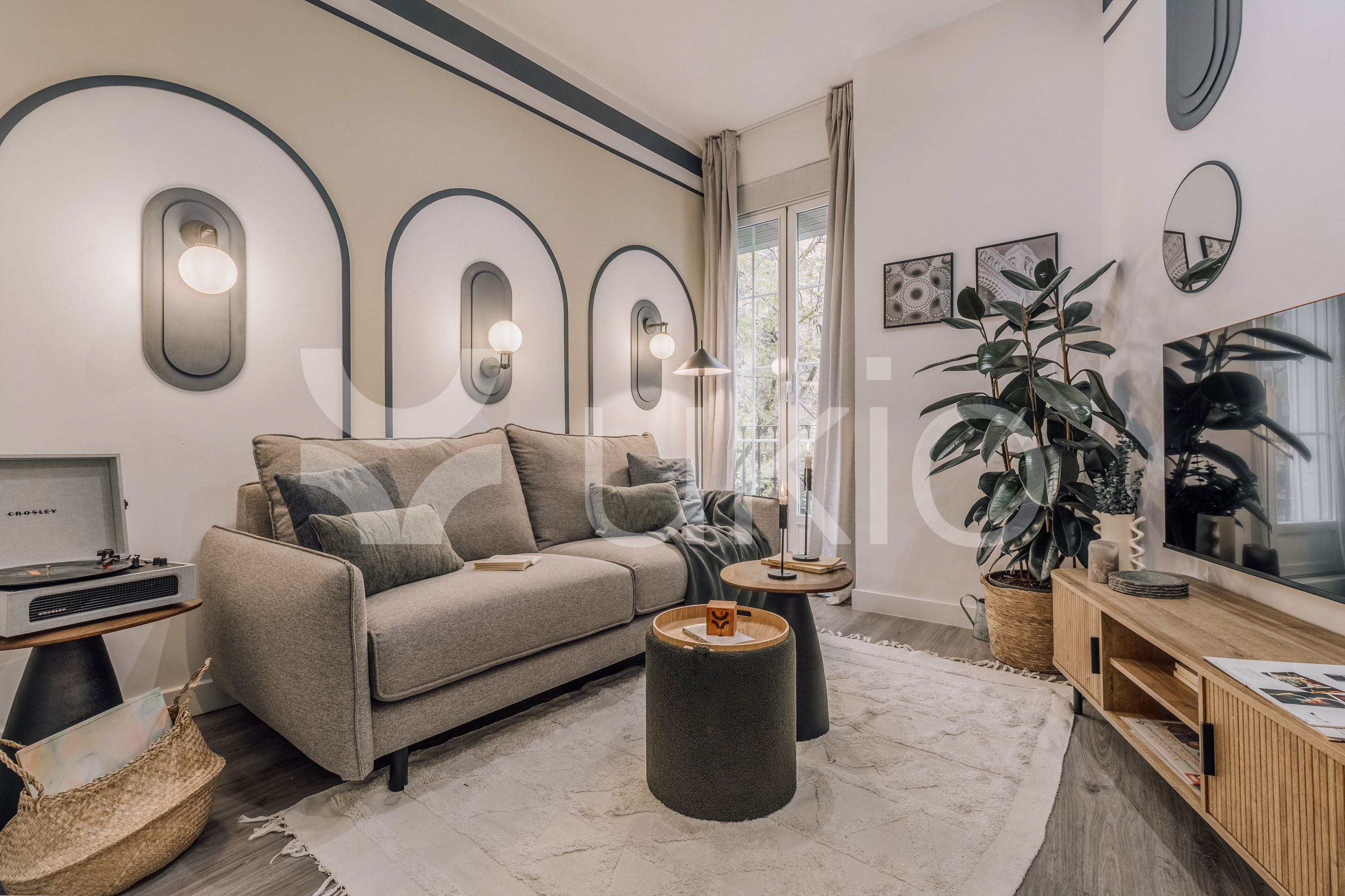 Living room of Apartment to rent in  Madrid Capital  with Air Conditioner, Heating and Furnished
