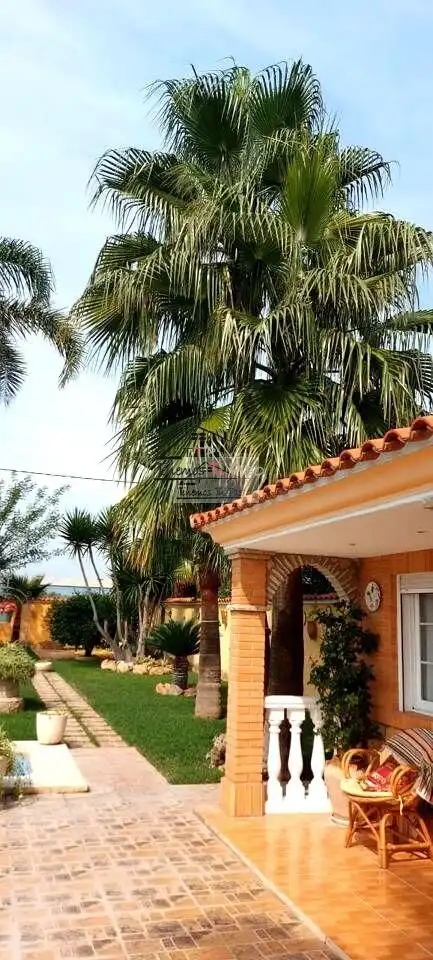Vista exterior de Finca rústica en venda en Benicarló amb Jardí privat, Terrassa i Piscina