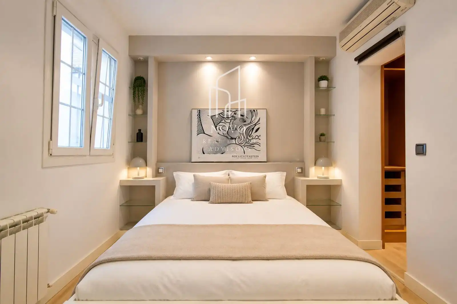 Schlafzimmer von Wohnung zur Miete in Madrid mit Klimaanlage, Heizung und Terrasse