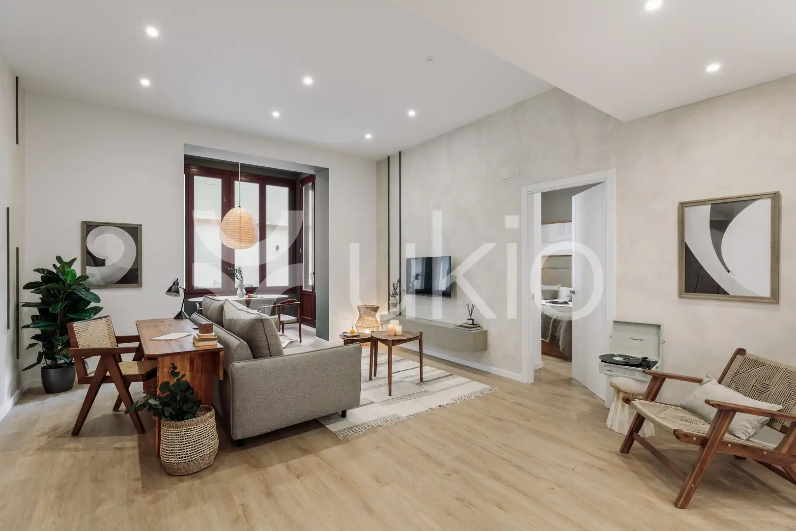 Wohnzimmer von Wohnungen zur Miete in Barcelona mit Klimaanlage, Heizung und Terrasse