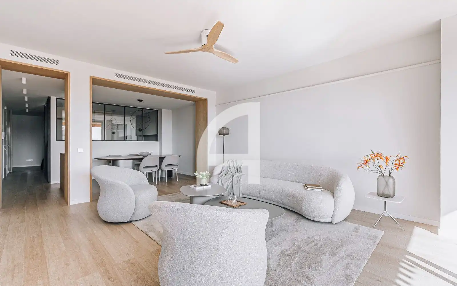 Living room of Flat for sale in Barcelona  with Air Conditioner, Heating and Parquet flooring